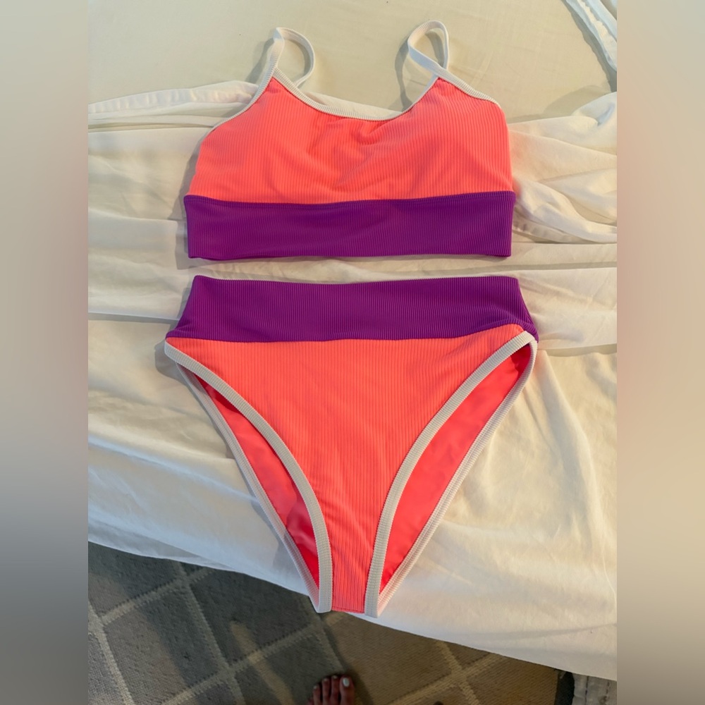 LainSnow Bold Purple and Pink Swimwear